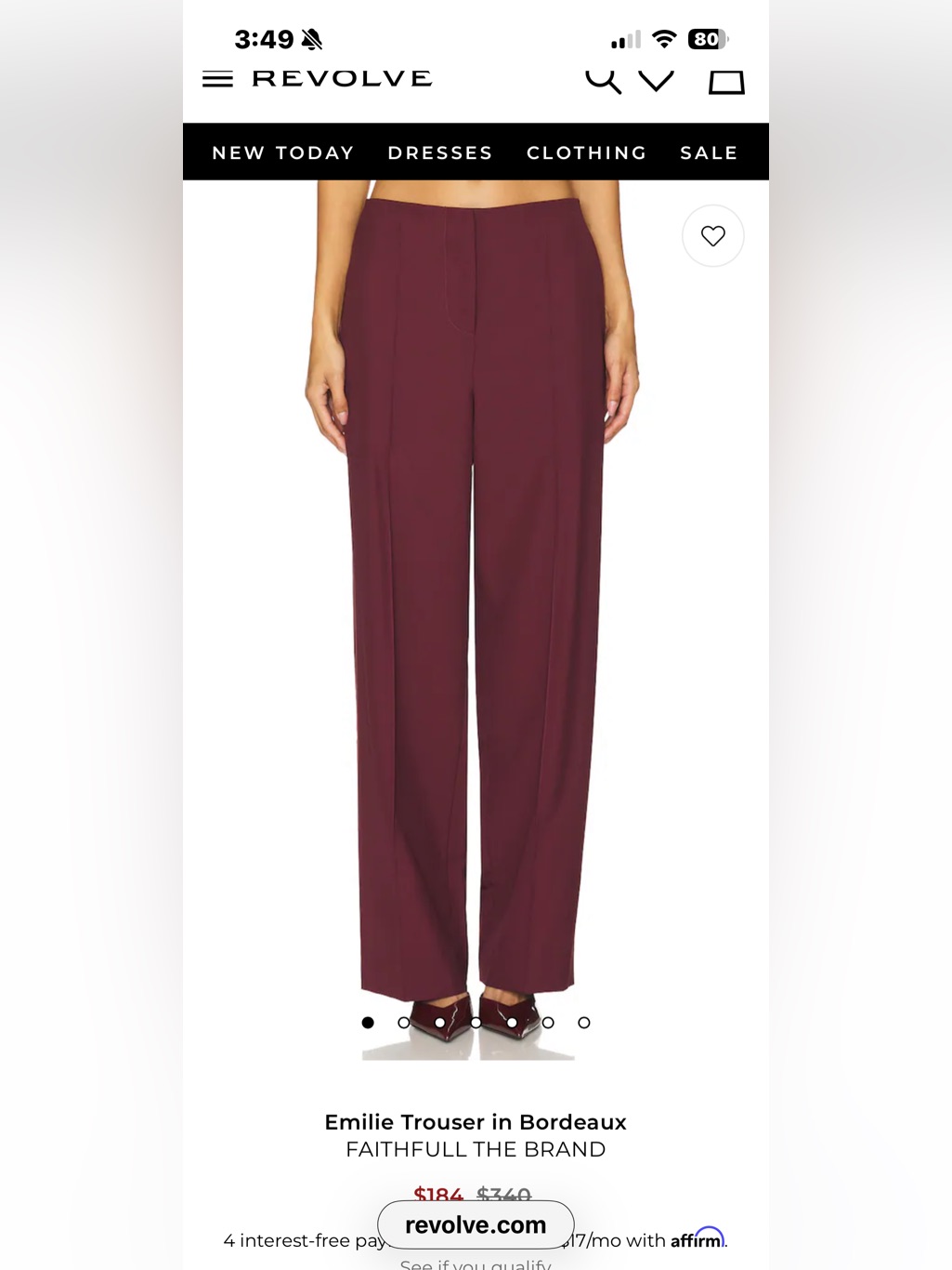 Faithfull The Brand WideLeg Trousers In Bordeaux